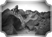 Load image into Gallery viewer, Achromic Obsidian, Artwork by Andrea Cox, Girl In The Rock
