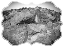 Load image into Gallery viewer, Achromic Obsidian, Artwork by Andrea Cox, A Pile of Rocks
